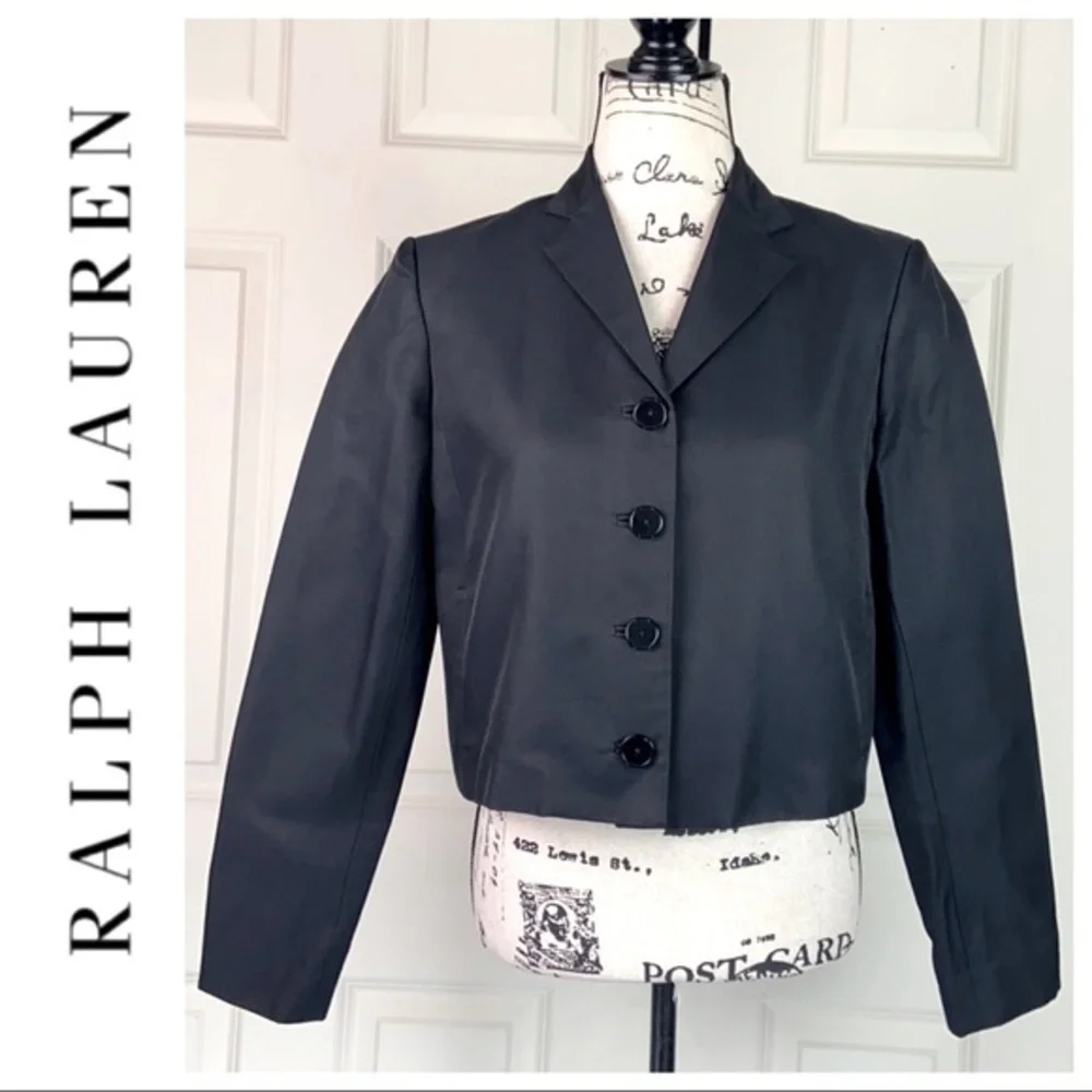 Ralph Lauren Cropped Cotton Silk Blazer - Picture 4 of 16